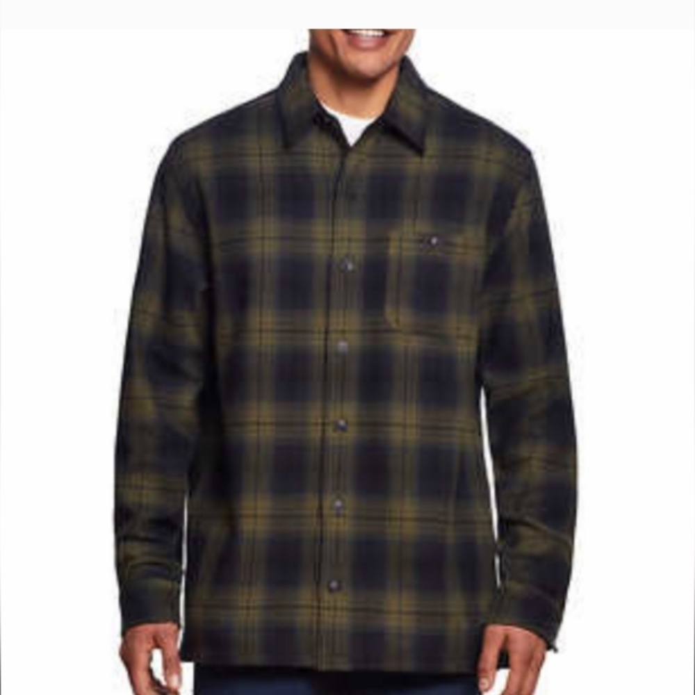 Weather proof vintage men's fleece shirt jacket shirt